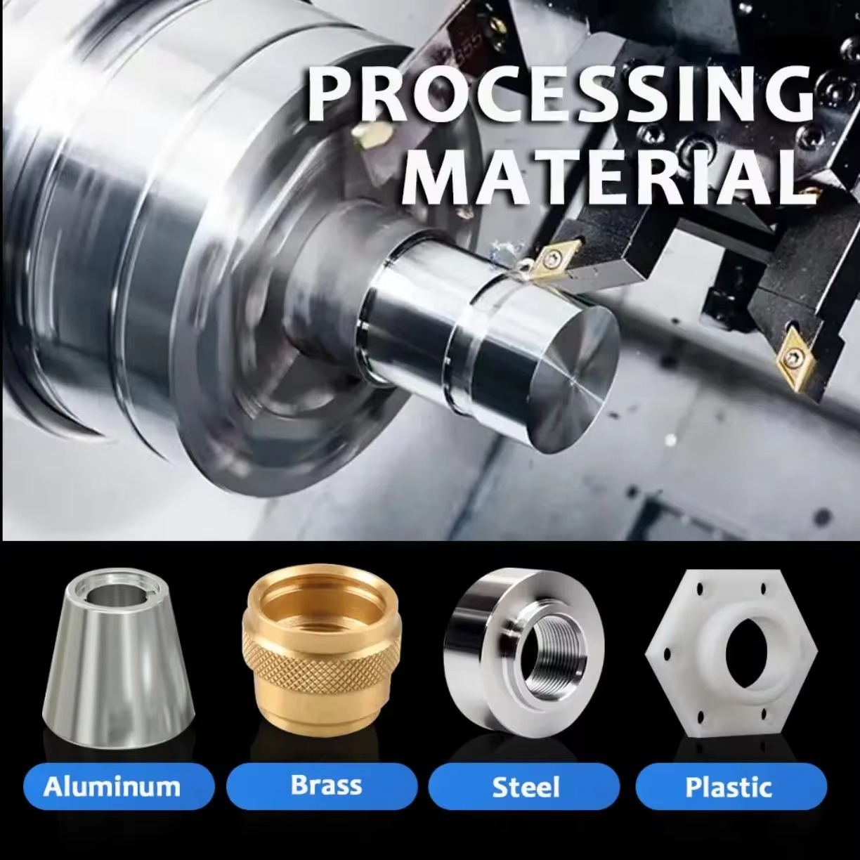 Customized OEM Lathe Milling Processing CNC Machined Aviation Medical Titanium Magnesium Parts Carbon Steel Turning Machining